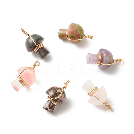 Natural Mixed Gemstone Pendants PALLOY-JF01134-1