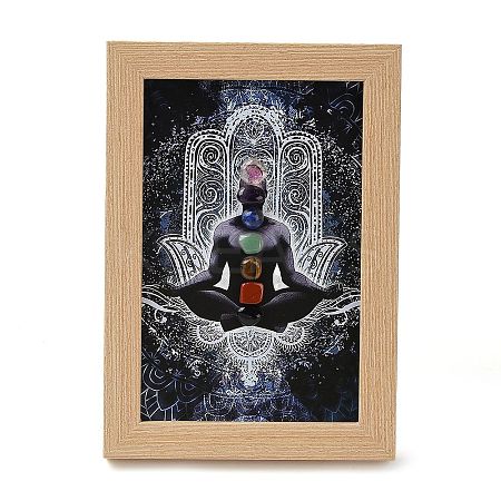 Yoga Gemstone Chakra Picture Frame Stand DJEW-F021-05F-1