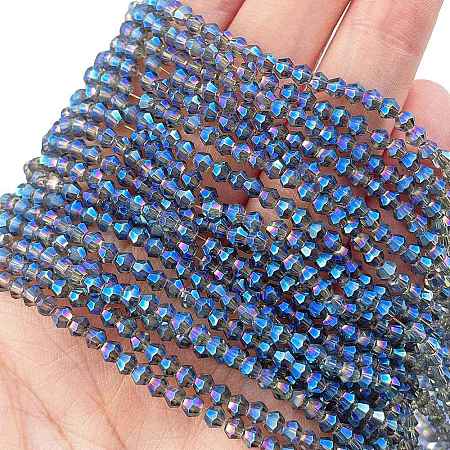 Transparent Electroplate Glass Beads Strands EGLA-A039-T2mm-UA07-1