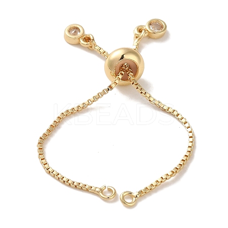 Rack Plating Adjustable Brass Box Chain Slider Bracelet Making LS-KK-M285-03KCG-1