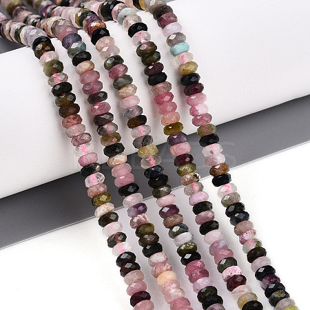 Natural Multicolor Tourmaline Beads Strands G-T141-38-1