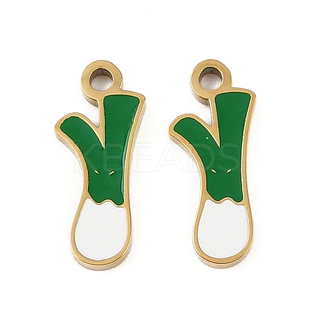 Vegetables 304 Stainless Steel Enamel Charms STAS-C137-02C-G-1