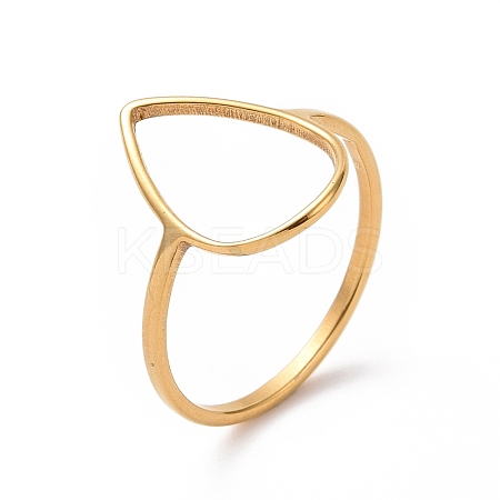 Ion Plating(IP) 201 Stainless Steel Teardrop Finger Ring RJEW-J051-15G-1