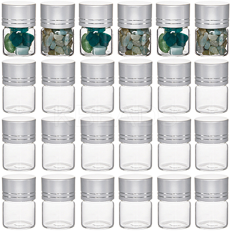 40Pcs Clear Glass Bottles Bead Containers CON-SC0001-15A-01-1