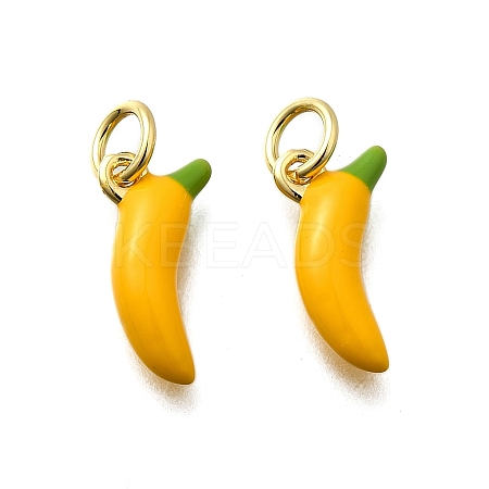 Brass Enamel Pendants KK-P295-22G-1