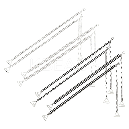4 Pairs 4 Styles Rhinestone Chain Non-slip Bra Straps FIND-GO0002-51-1