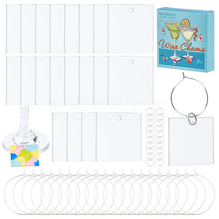 DIY Blank Wine Glass Charm Making Kit DIY-SC0023-79A-1