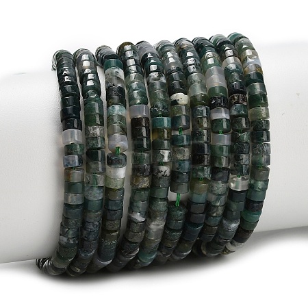 Natural Moss Agate Beads Strands G-Z110-A39-2x4mm-1