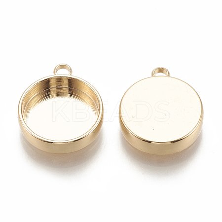 Brass Pendant Cabochon Settings KK-S345-220A-G-1