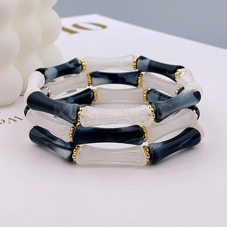 Acrylic Bamboo Joint Beaded Bracelets for Women FS-WG26A21-09-1
