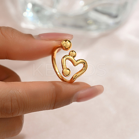 Unique European and American Brass Heart Hollow Ring for Women GK5497-1