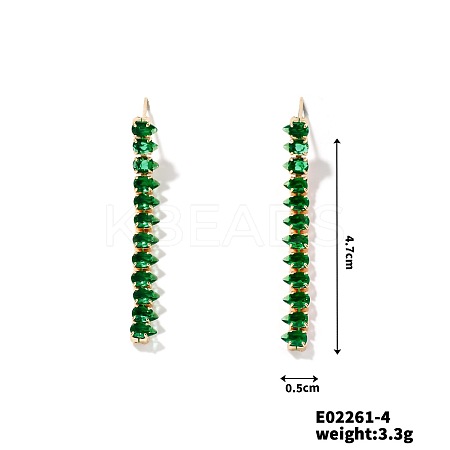 Dainty Japanese Teardrop Style Stud Earrings with Tassels and Rhinestones LS-RD3372-3-1