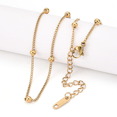 Ion Plating(IP) 304 Stainless Steel Satellite Chain Necklace for Men Women NJEW-E076-01G-1