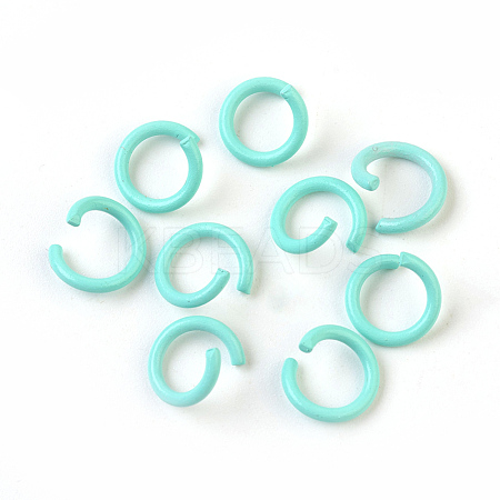 Spray Painted Iron Open Jump Rings IFIN-F149-F17-1