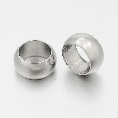 Tarnish Resistant Rondelle 304 Stainless Steel Large Hole Beads STAS-N062-43-1