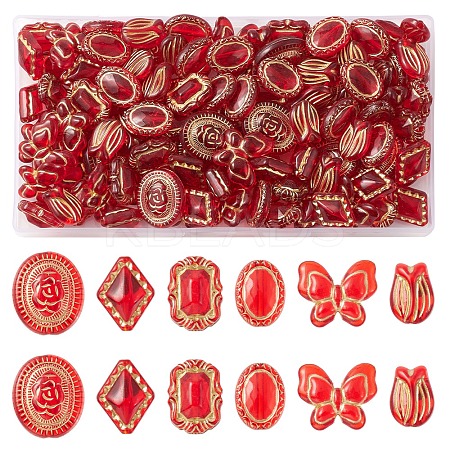 110Pcs 6 Styles Transparent Acrylic Beads OACR-FS0001-38-1
