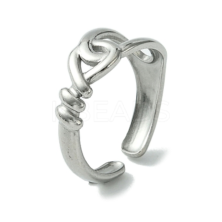 304 Stainless Steel Open Cuff Ring RJEW-L110-017P-1