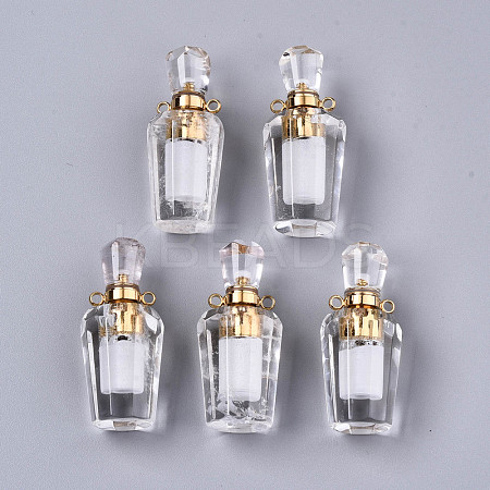 Faceted Natural Quartz Crystal Pendants G-T131-14H-1