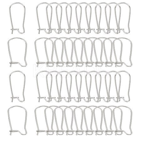 100Pcs 304 Stainless Steel Hoop Earrings Findings Kidney Ear Wires STAS-LP0001-95-1