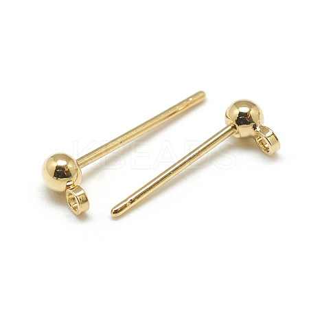 Brass Stud Earring Findings KK-N200-096A-1