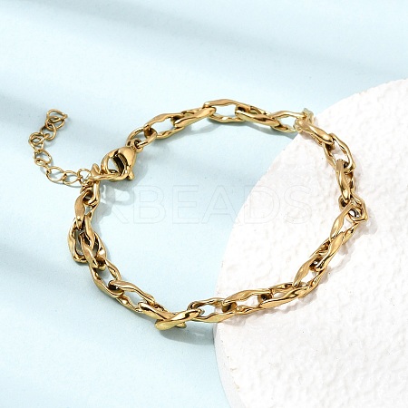 4.5MM 304 Stainless Steel Twisted Oval Link Chain Bracelets for Man and Women SA-CBAB767-17B-G-1