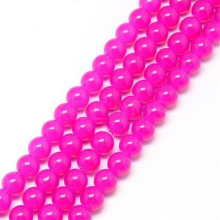 Baking Painted Glass Beads Strands DGLA-Q023-10mm-DB48-1