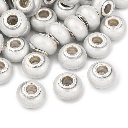 Two Tone Opaque Resin Rondelle European Beads RESI-Z046-02B-1