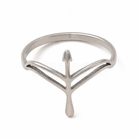 Non-Tarnish 201 Stainless Steel Hollow Out Arrow Finger Ring for Women LS-RJEW-K239-07P-1