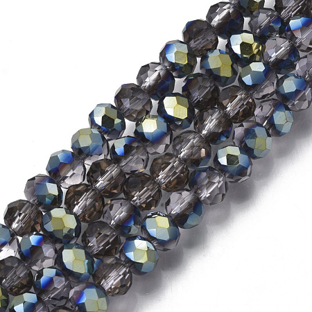 Electroplate Transparent Glass Beads Strands EGLA-A034-T6mm-S21-1