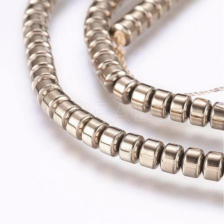 Electroplate Non-magnetic Synthetic Hematite Bead Strands G-P277-02-1