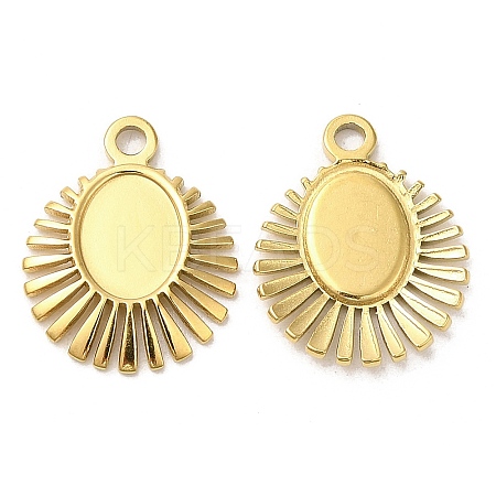 Ion Plating(IP) 304 Stainless Steel Pendant Cabochon Settings X-STAS-L020-013G-1