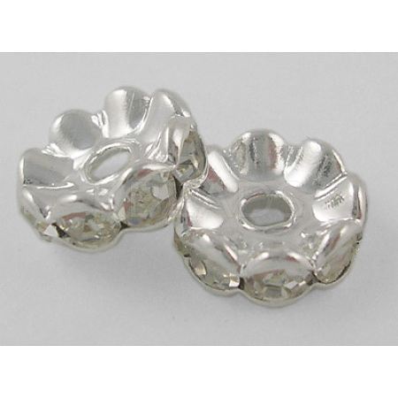Brass Middle East Rhinestone Spacer Beads X-RSB032NF-01-1