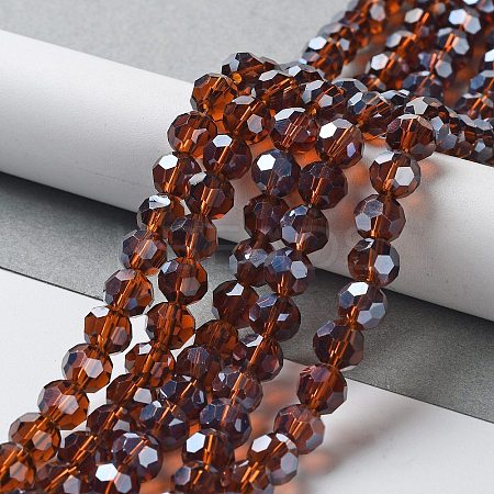 Electroplate Glass Bead Strands EGLA-R015-8mm-18-1