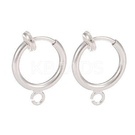 Brass Clip-on Hoop Earring Findings LS-X-KK-P102-01S-1