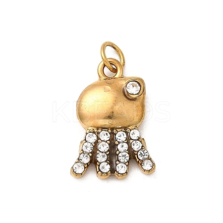 304 Stainless Steel Rhinestone Pendants STAS-B097-06G-01-1