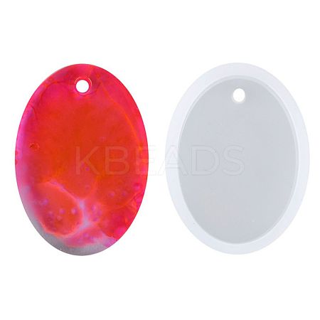Oval Shape DIY Silicone Pendant Molds LS-X-AJEW-P038-01-1