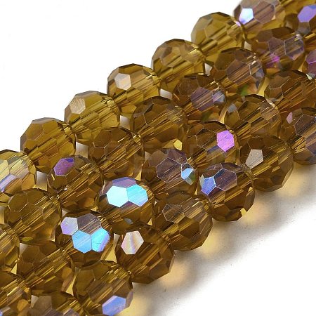 Electroplate Transparent Glass Beads Strands EGLA-A035-T8mm-L04-1