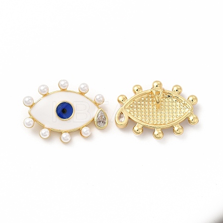 Rack Plating Brass Cubic Zirconia Pendants KK-G456-18G-1