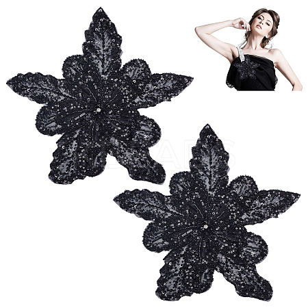 3D Flower Shape Polyester Embroidery Applqiues DIY-WH0304-947-1
