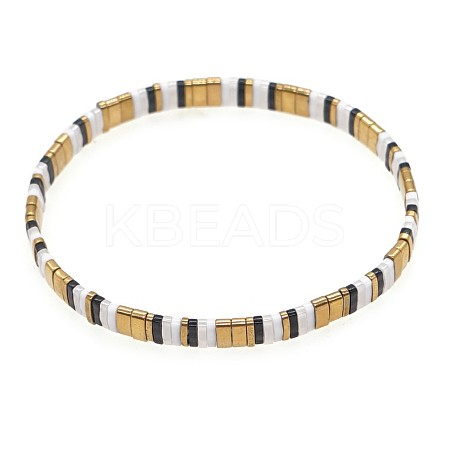 Bohemian Glass Seed Beaded Stretch Bracelets JM4508-41-1