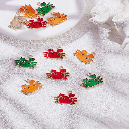 12Pcs 3 Colors Alloy Enamel Pendants ENAM-LP0002-29-1