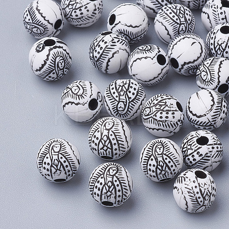 Craft Style Acrylic Beads X-MACR-Q226-05B-8mm-1