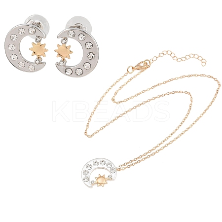 Brass with Crystal Rhinestone Earrings & Necklaces WG06C1A-16-1