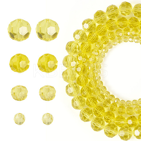 4 Strands 4 Styles Transparent Glass Bead Strands GLAA-TA0002-56B-1