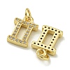 Rack Plating Brass Micro Pave Cubic Zirconia Pendants KK-K386-02E-G-2