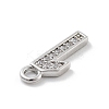 Brass Micro Pave Clear Cubic Zirconia Pendants ZIRC-I067-02B-2