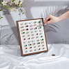 50-Slot Wooden Photo Frame Earring Organizer Display Stands with Velvet Mat ODIS-SC0001-10-3
