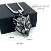 Vintage 304 Stainless Steel Lion Head Pendant Necklaces for Men Women OG9311-6