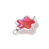 Alloy Transparent Acrylic Flower Connector Charms PALLOY-JF03674-5