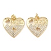 Mother's Day Brass Micro Pave Cubic Zirconia Pendants KK-L251-06G-04-1
